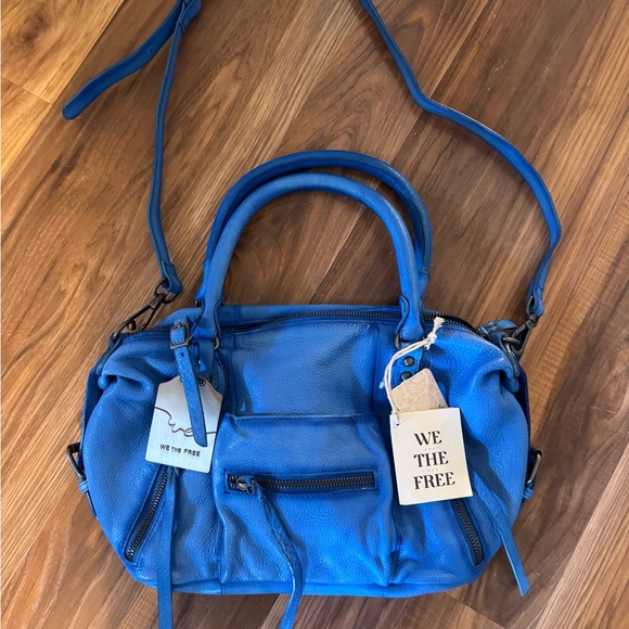 We The Free Sapphire Blue Leather baby Emerson Satchel Bag - Picture 5 of 6